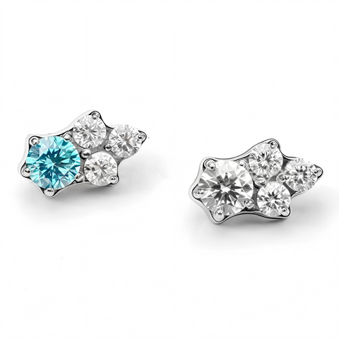 16G ASTM F136 Titanium 4 Round CZ Labret Stud Earring