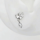 16G ASTM F136 Titanium Anchor Pendant Dangle Marquise Labret Stud Earring