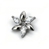 16G ASTM F136 Titanium Marquise Fan Labret Stud Internal Thread