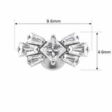 16G ASTM F136 Titanium Square CZ with 6 Rectangle CZ 0434