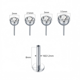 16G ASTM F136 Titanium Threadless Bezel CZ Labret Stud Earring