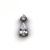 16G ASTM F136 Titanium Waterdrop CZ Chess Labret Stud Internal Thread