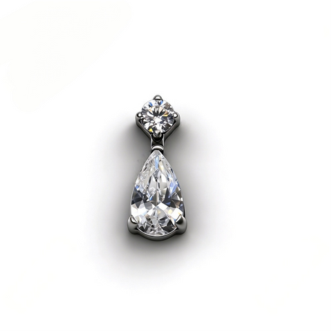 16G ASTM F136 Titanium Waterdrop CZ Chess Labret Stud Internal Thread