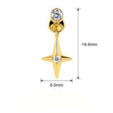 16G ASTM F136 Titanium Pendant Star Labret Stud 0443