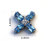 16G ASTM F136 Titanium Cross Rectangle CZ Labret Stud Internal Thread