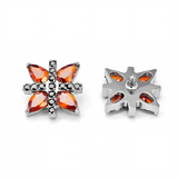 16G ASTM F136 Titanium Star Waterdrop CZ Butterfly Labret Stud Earring