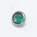 16G ASTM F136 Titanium Labret Stud Dermal Piercing Bezel Cubic Zirconia 3mm 4mm 5mm