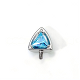 16G ASTM F136 Titanium Cat Ear Triangle CZ Labret Stud Earring