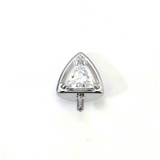 16G ASTM F136 Titanium Cat Ear Triangle CZ Labret Stud Earring