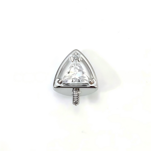 16G ASTM F136 Titanium Cat Ear Triangle CZ Labret Stud Earring