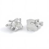 16G ASTM F136 Titanium Heart CZ Labret Stud Earring
