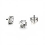 16G ASTM F136 Titanium Prong CZ Labret Stud Earring