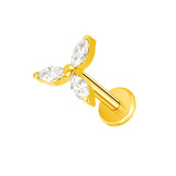 16G ASTM F136 Titanium Marquise Tree Clover Cartilage Helix Labret Stud Earring 1967