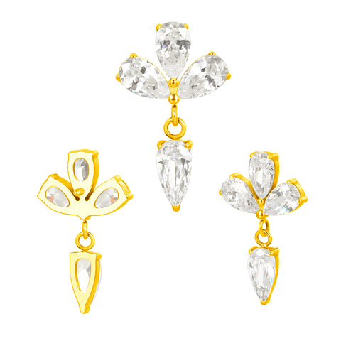 16G ASTM F136 Titanium Pendant Dangling Cartilage Helix Labret Stud Earring 1984