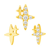 16G ASTM F136 Titanium Star Cartilage Helix Labret Stud Earring 1990
