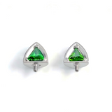 16G ASTM F136 Titanium Cat Ear Triangle CZ Labret Stud Earring