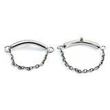 16G ASTM F136 Titanium Curved Bar with Single Double Chain Labret Stud Earring