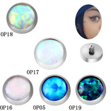 16G G23 Titanium Dermal Piercing Jewelry with Opal Ball