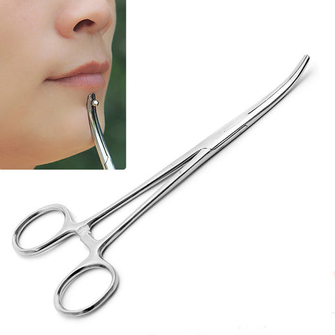 Stainless Steel Curved Locking Clamp Forceps Piercing Tools – Classic Body  Jewelry