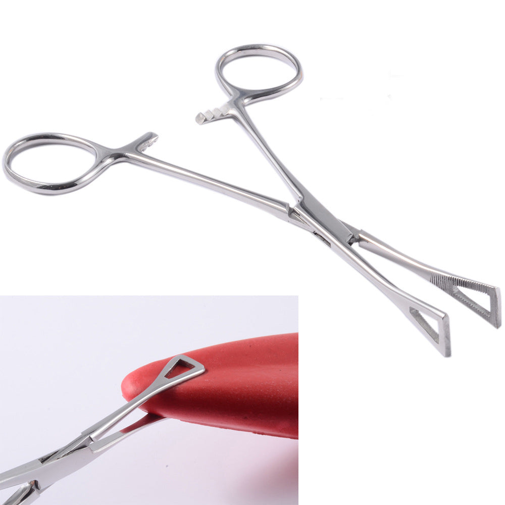 Stainless Steel Triangle Slotted Unslotted Piercing Clamps Forceps Pie ...