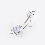 14G 12mm 10mm ASTM F136 High Polished Titanium Belly Button Rings with CZ Gem