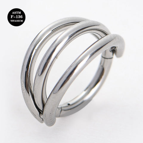 16G ASTM F136 Anello Clicker per setto a triplo anello in titanio
