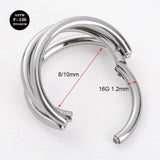 16G ASTM F136 Titanium Triple Ring Septum Clicker Ring