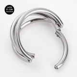 16G ASTM F136 Titanium Triple Ring Septum Clicker Ring