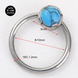 16G Implant Grade ASTM F136 Titanio Captive Bead Ring Opal Ball