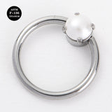 16G Implant Grade ASTM F136 Titanium Captive Bead Ring Opal Ball