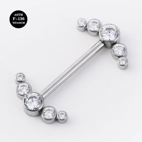 14G ASTM F136 Titanium Nipple Piercing Ring Barbell