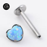 16G ASTM F136 Titanium Heart Opal Labret