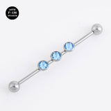 14G ASTM F136 Titanio Industrial Piercing Barbell Colore CZ