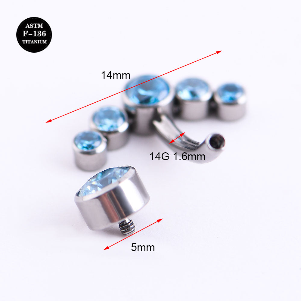 14g Implant Grade Titanium Astm F136 Belly Button Ring Classic Body Jewelry