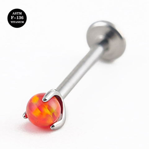 16G ASTM F136 Titanium Opal Ball Labret