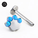 16G Implant Grade ASTM F136 Titanium Labret with Paw Opal