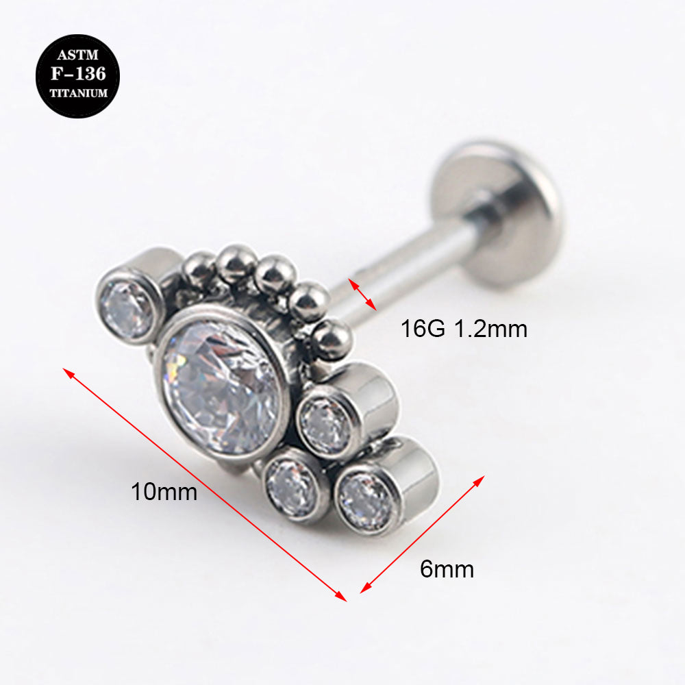 16g Implant Grade Titanium Astm F136 Labret Classic Body Jewelry