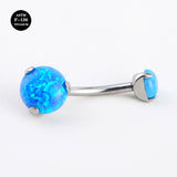 14G ASTM F136 High Polished Titanium Opal Belly Button Rings