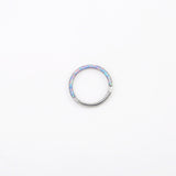 Purple Opal Septum Piercing Clicker Ring