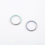 Opal Hinged Ring Clicker for Septum Piercing