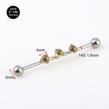 14G Implant Grade Titanium ASTM F136 Industrial Barbell With Clear Ball