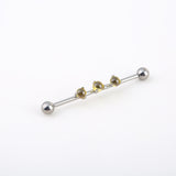 14G Implant Grade Titanium ASTM F136 Industrial Barbell With Clear Ball