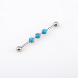 14G Implant Grade Titanium ASTM F136 Industrial Barbell With Opal Ball