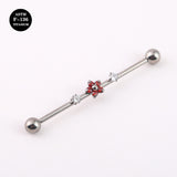 14G ASTM F136 Titanium Industrial Barbell Piercing with Flower