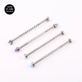 14G ASTM F136 Titanium Straight Barbell With Bullet Opal