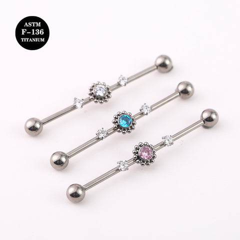 14G ASTM F136 Titanium Industrial Straight Barbell Piercing Jewelry