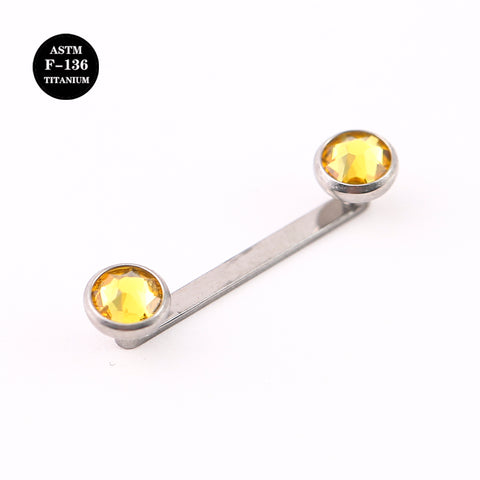 14G ASTM F136 Titanium Surface Barbell Dermal Piercing With CZ Gem