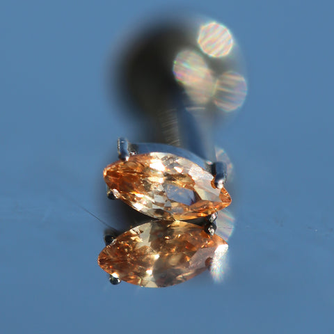 16G ASTM F136 Titanium Labret Color Crystal