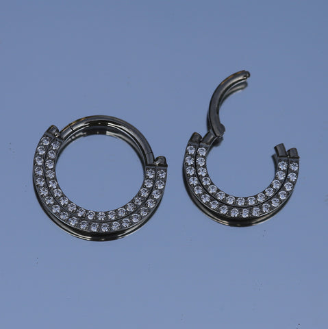 16G ASTM F136 Titanio Setto Clicker Anello Naso Piercing Hoop