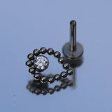 16G ASTM F136 Titanium Internal Thread Waterdrop CZ Labret Stud Piercings